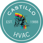 Castillo Hvac 2026 Logo Round Turquoise Color White Lettering No Background